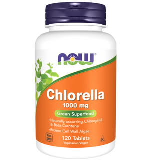 Now Foods Chlorella 1000 mg, 120 tabletek wegańskich - zdjęcie produktu