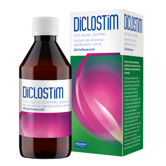 Diclostim 0,74 mg/ml, roztwór do płukania jamy ustnej, 150 ml KRÓTKA DATA - zdjęcie produktu