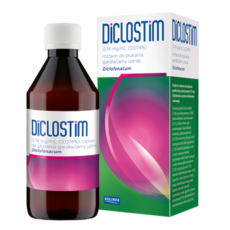 Diclostim 0,74 mg/ml, roztwór do płukania jamy ustnej, 150 ml - zdjęcie produktu