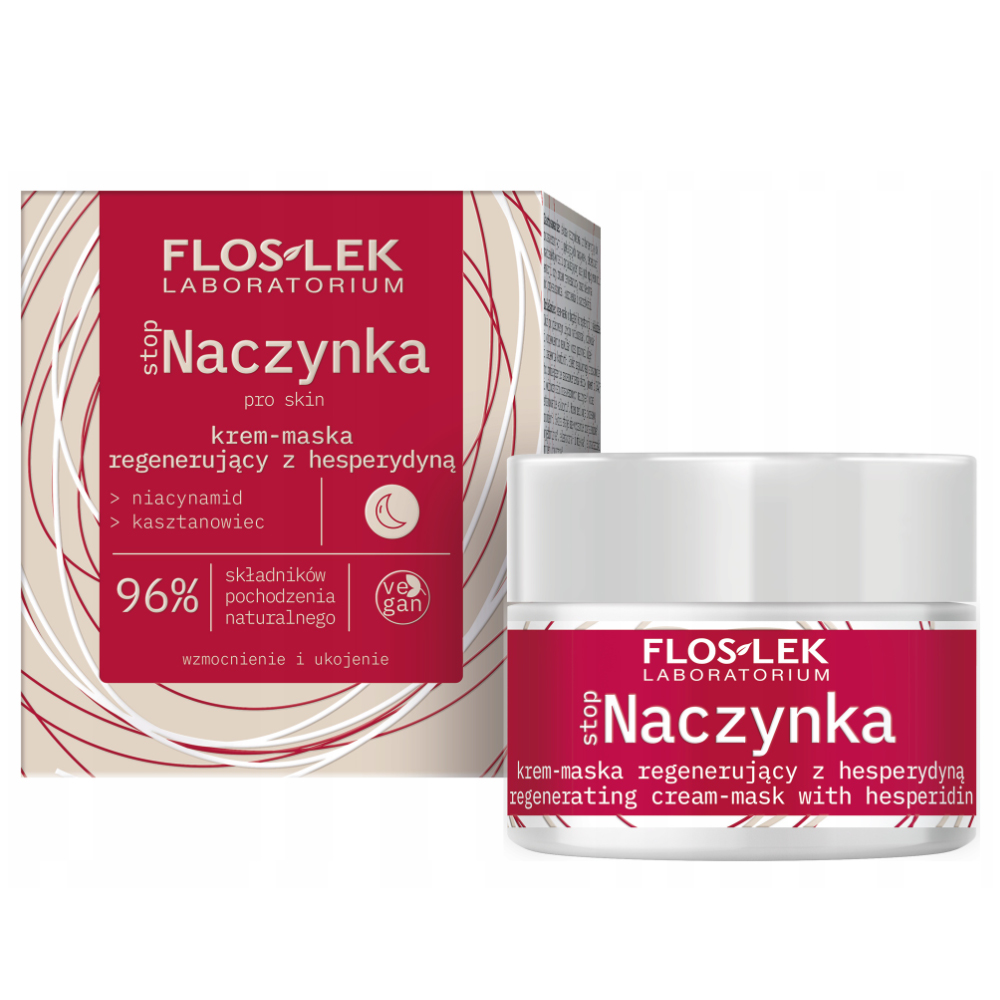 Flos-Lek Laboratorium Floslek StopNaczynka, krem-maska regenerujący, z hesperydyną, na noc, 50 ml