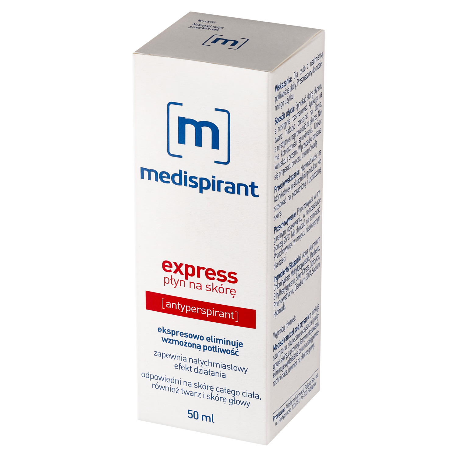 Medispirant Medispirant Express, Lotion für Haut, Antitranspirant, 50 ml — Inhaltsstoffe und Bewertung