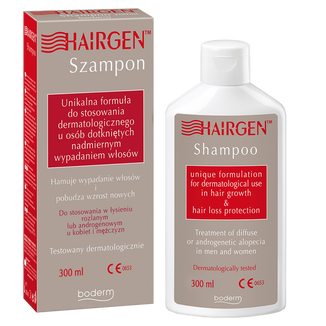 Hairgen, szampon do stosowania dermatologicznego u osób dotkniętych nadmiernym wypadaniem włosów, 300 ml - zdjęcie produktu