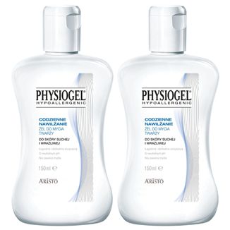 Zestaw Physiogel Codzienne Nawilżanie, żel do mycia twarzy, skóra sucha i wrażliwa, 2 x 150 ml USZKODZONE OPAKOWANIE - zdjęcie produktu
