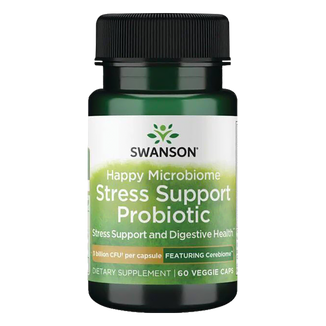 Swanson Happy Microbiom Stress Support Probiotic, 60 kapsułek wegetariańskich - zdjęcie produktu