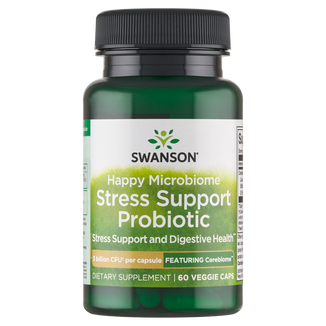 Swanson Happy Microbiom Stress Support Probiotic, 60 kapsułek wegetariańskich - zdjęcie produktu