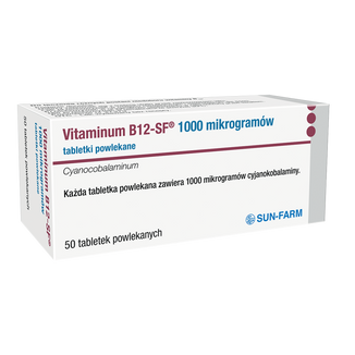 Vitaminum B12-SF 1 mg, 50 tabletek powlekanych USZKODZONE OPAKOWANIE - zdjęcie produktu