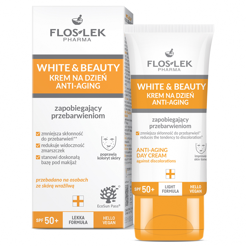 Flos-Lek Pharma Floslek Pharma White & Beauty, Tagescreme anti-aging, SPF 50+, 30 ml