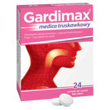 Gardimax Medica truskawkowy 5 mg +1 mg, 24 tabletki do ssania USZKODZONE OPAKOWANIE Gardimax Medica truskawkowy 5 mg +1 mg, 24 tabletki do ssania USZKODZONE OPAKOWANIE - miniaturka zdjęcia produktu