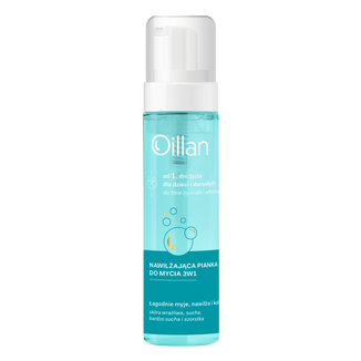 Oillan, prebiotyczna pianka do mycia ciała, twarzy i włosów 3w1, 200 ml - zdjęcie produktu