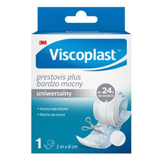 Viscoplast Prestovis Plus, plaster do cięcia, bardzo mocny, biały, 1 m x 6 cm, 1 sztuka USZKODZONE OPAKOWANIE - zdjęcie produktu