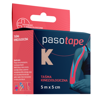 Pasotape, taśma kinezjologiczna, cielista, 5 cm x 5 m - zdjęcie produktu