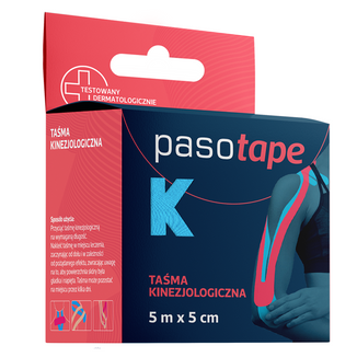 Pasotape, taśma kinezjologiczna, niebieska, 5 cm x 5 m - zdjęcie produktu