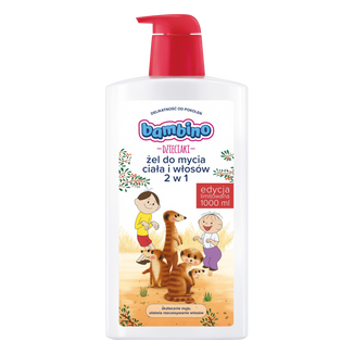 Bambino Dzieciaki, żel do mycia ciała i włosów 2w1, Bolek i Lolek i surykatki, od 1 roku, 1000 ml - zdjęcie produktu