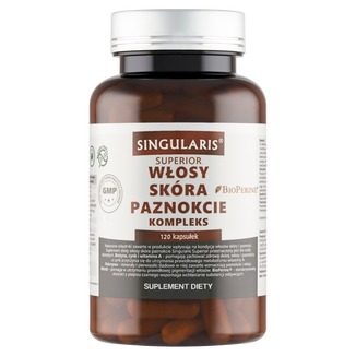Singularis Superior Włosy, Skóra, Paznokcie Kompleks, 120 kapsułek Singularis Superior Włosy, Skóra, Paznokcie Kompleks, 120 kapsułek - zdjęcie produktu