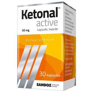 Ketonal Active 50 mg, 30 kapsułek twardych USZKODZONE OPAKOWANIE - zdjęcie produktu
