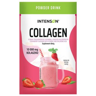 Intenson Kolagen + Kwas Hialuronowy + Witamina C, smak truskawkowy, 10,8 g - zdjęcie produktu