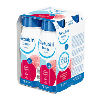 Fresubin Energy Drink, preparat odżywczy, smak truskawkowy, 4 x 200 ml - zdjęcie produktu