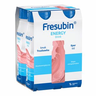 Fresubin Energy Drink, preparat odżywczy, smak truskawkowy, 4 x 200 ml - zdjęcie produktu