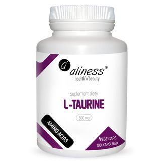 Aliness L-Taurine, L-tauryna 800 mg, 100 kapsułek vege - zdjęcie produktu