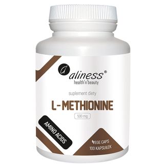 Aliness L-Methionine, L-metionina 500 mg, 100 kapsułek vege - zdjęcie produktu