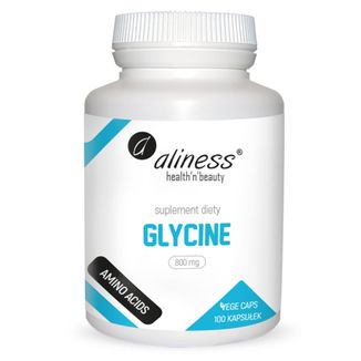 Aliness Glycine, glicyna 800 mg, 100 kapsułek vege - zdjęcie produktu