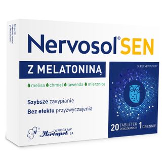 Nervosol Sen z melatoniną, 20 tabletek powlekanych - zdjęcie produktu