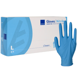 Abena, rękawice nitrylowe, niejałowe, bezpudrowe, niebieskie, rozmiar L, 100 sztuk USZKODZONE OPAKOWANIE - miniaturka zdjęcia produktu