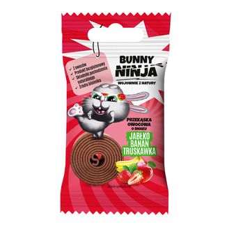 Bunny Ninja Fruit Rolls, przekąska owocowa, smak jabłko-truskawka-banan, 15g - zdjęcie produktu