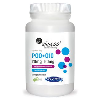 Aliness PQQ 20 mg + Q10 50 mg, 60 kapsułek vege - zdjęcie produktu