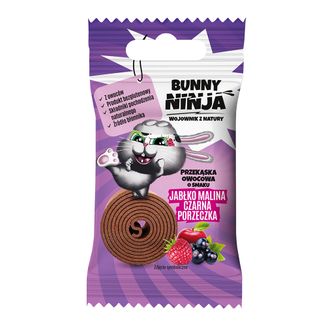Bunny Ninja Fruit Rolls, przekąska owocowa, smak jabłko-malina-czarna porzeczka, 15g - zdjęcie produktu
