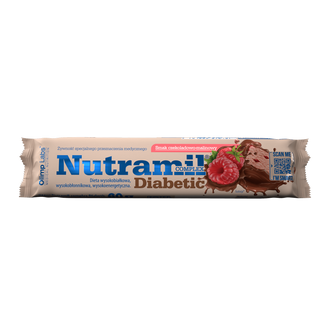 Olimp Nutramil Complex Diabetic, baton, smak czekoladowo-malinowy, 60 g - zdjęcie produktu