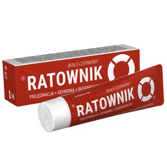 Ratownik biało-czerwony, maść lanolinowa z witaminami, 25 g - zdjęcie produktu