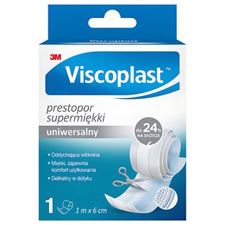 Viscoplast Prestopor, supermiękki plaster do cięcia, 6 cm x 1 m, 1 sztuka USZKODZONE OPAKOWANIE - zdjęcie produktu