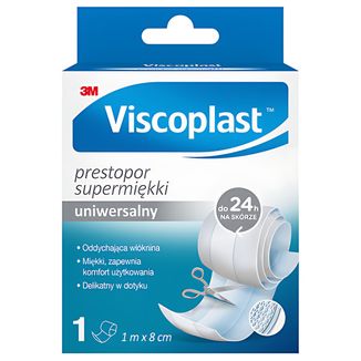 Viscoplast Prestopor, supermiękki plaster do cięcia, 8 cm x 1 m, 1 sztuka - zdjęcie produktu