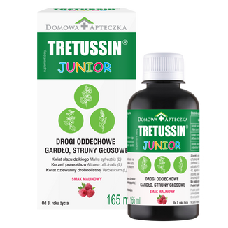 Tretussin Junior, od 3 lat, smak malinowy, 165 ml - zdjęcie produktu