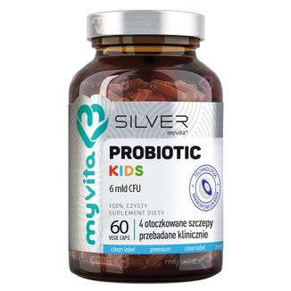 MyVita Silver Probiotic Kids, od 1 roku, 60 kapsułek KRÓTKA DATA MyVita Silver Probiotic Kids, od 1 roku, 60 kapsułek KRÓTKA DATA - zdjęcie produktu