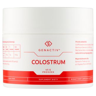 Genactiv Colostrum, proszek, 45 g USZKODZONE OPAKOWANIE - zdjęcie produktu