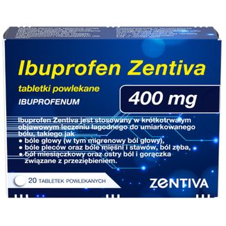 Ibuprofen Zentiva 400 mg, 20 tabletek - zdjęcie produktu