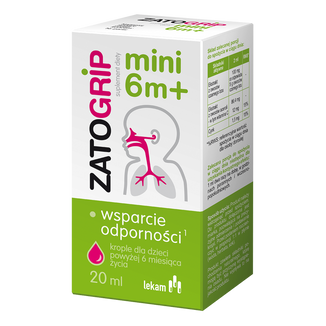 Zatogrip Mini 6m+, krople dla dzieci, 20 ml KRÓTKA DATA - zdjęcie produktu