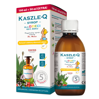 Kaszle-Q, syrop ziołowy na kaszel i osłabioną odporność, dla dzieci, od 1 roku, 150 ml - zdjęcie produktu