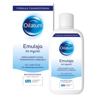 Oilatum Formuła Zaawansowana, emulsja do kąpieli, od 1 dnia życia, 400 ml USZKODZONE OPAKOWANIE - zdjęcie produktu