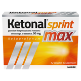 Ketonal Sprint Max 50 mg, granulat do sporządzania roztworu doustnego, 12 saszetek - miniaturka zdjęcia produktu