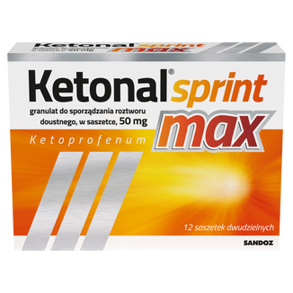 Ketonal Sprint Max 50 mg, granulat do sporządzania roztworu doustnego, 12 saszetek - zdjęcie produktu