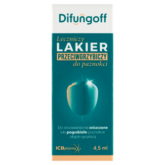 Difungoff, leczniczy lakier przeciwgrzybiczy do paznokci, 4,5 ml Difungoff, leczniczy lakier przeciwgrzybiczy do paznokci, 4,5 ml - zdjęcie produktu