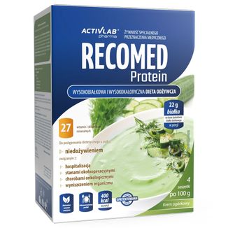 ActivLab Pharma RecoMed Protein, preparat odżywczy, krem ogórkowy, 100 g x 4 saszetki USZKODZONE OPAKOWANIE - zdjęcie produktu