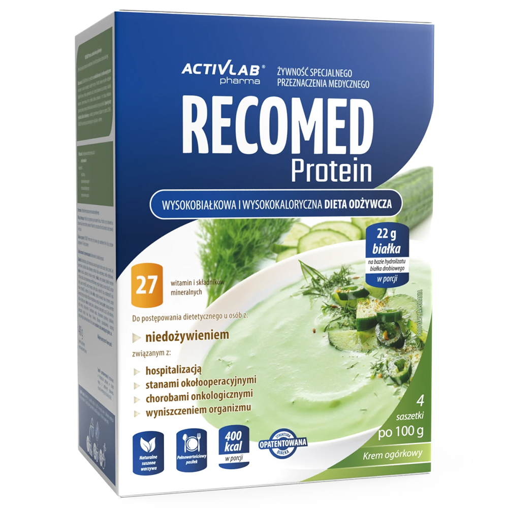 Activlab Pharma Activlab Pharma RecoMed Protein, preparat odżywczy, krem ogórkowy, 100 g x 4 saszetki