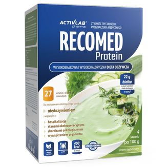 ActivLab Pharma RecoMed Protein, preparat odżywczy, krem ogórkowy, 100 g x 4 saszetki - zdjęcie produktu