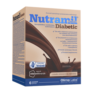 Olimp Nutramil Complex Diabetic, smak czekoladowy, 6 saszetek - zdjęcie produktu