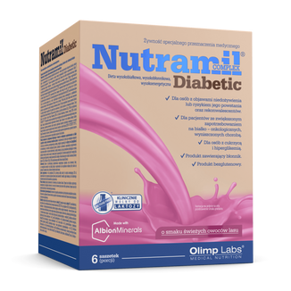 Olimp Nutramil Complex Diabetic, smak owoców leśnych, 6 saszetek USZKODZONE OPAKOWANIE - zdjęcie produktu