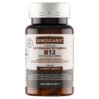 Singularis Superior Naturalna Witamina B12 Metylokobalamina 100 mg, 60 kapsułek miękkich - zdjęcie produktu